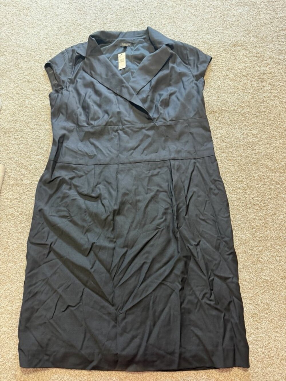 Talbots Collection Black Cap Sleeve Sheath Dress Career Workwear Women’s Size 16